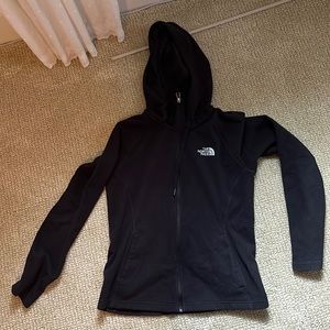 Black fleece north face zip up hoodie
